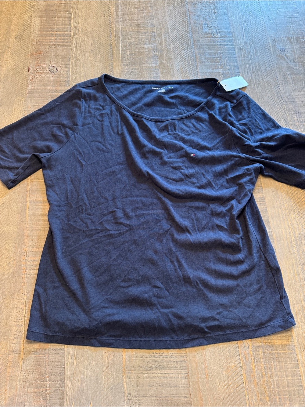 Tommy Hilfiger Navy Short Sleeve Scoop Neck Tee